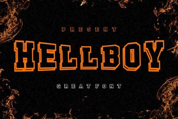 Hellboy: Bold Outline Display Font for Design
